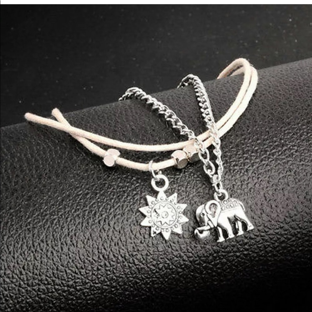 Retro Elephant Sun Pendant Foot Jewelry - Picture 5 of 6